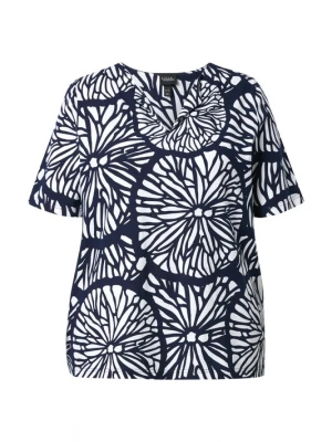 Foto van product Ulla Popken Shirt marine / wit