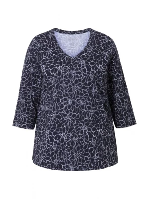 Foto van product Ulla Popken Shirt nachtblauw / wit
