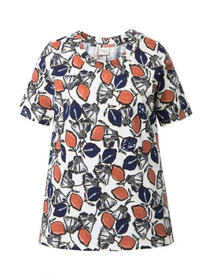 Foto van product Ulla Popken Shirt navy / cognac / zwart / offwhite