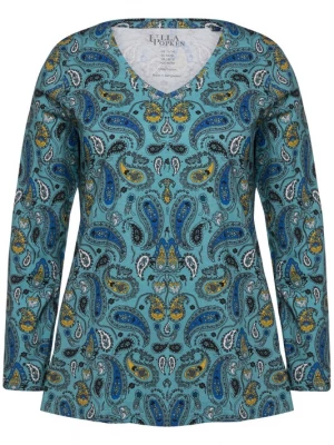 Foto van product Ulla Popken Shirt navy / lichtblauw / geel / zwart / wit