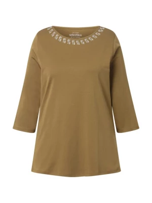 Foto van product Ulla Popken Shirt olijfgroen / wit