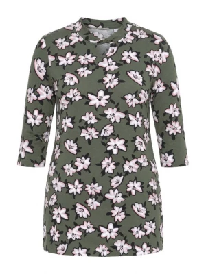 Foto van product Ulla Popken Shirt olijfgroen / wit