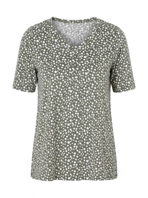 Foto van product Ulla Popken Shirt olijfgroen / wit