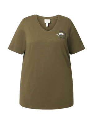 Foto van product Ulla Popken Shirt olijfgroen / zwart / wit