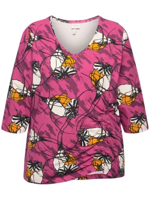 Foto van product Ulla Popken Shirt oranje / fuchsia / zwart / wit