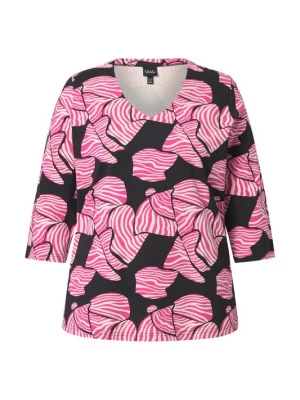 Foto van product Ulla Popken Shirt oudroze / zwart / wit