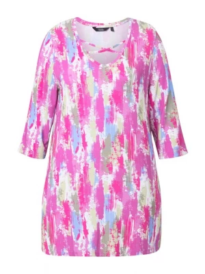 Foto van product Ulla Popken Shirt pastelblauw / olijfgroen / donkerroze / wit