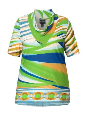 Foto van product Ulla Popken Shirt royal blue / koningsblauw / curry / appel / wit