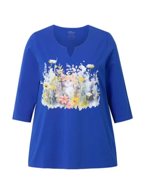 Foto van product Ulla Popken Shirt royal blue / koningsblauw / geel / groen / wit