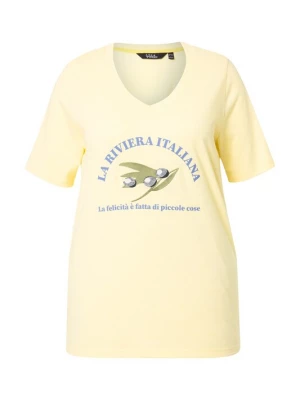 Foto van product Ulla Popken Shirt royal blue / koningsblauw / lichtgeel / olijfgroen / wit
