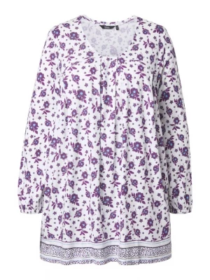 Foto van product Ulla Popken Shirt royal blue / koningsblauw / lila / offwhite