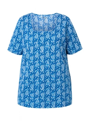 Foto van product Ulla Popken Shirt royal blue / koningsblauw / wit