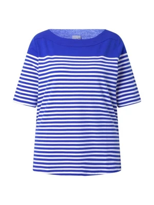 Foto van product Ulla Popken Shirt royal blue / koningsblauw / wit
