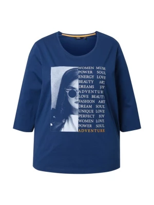 Foto van product Ulla Popken Shirt saffier / grijs / oranje / wit