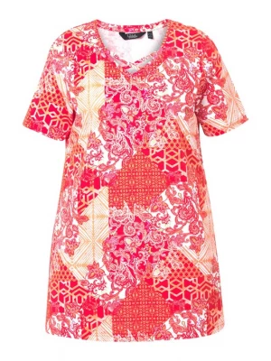 Foto van product Ulla Popken Shirt sand / koraal / pink / wit