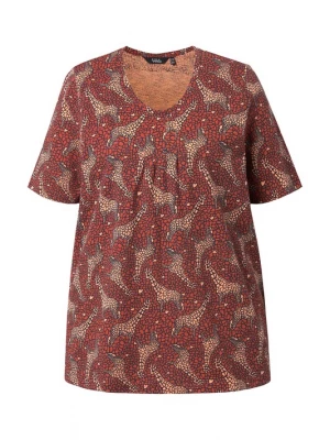 Foto van product Ulla Popken Shirt sand / navy / roestbruin