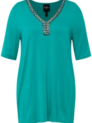 Foto van product Ulla Popken Shirt turquoise / donkerblauw / zilvergrijs / lichtgroen