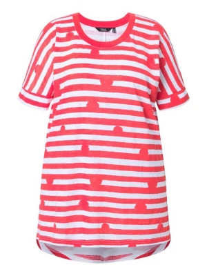 Foto van product Ulla Popken Shirt zalm roze / wit