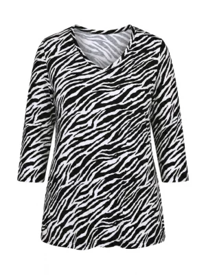 Foto van product Ulla Popken Shirt zwart / wit