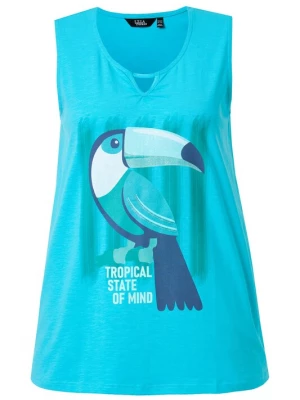 Foto van product Ulla Popken Top blauw / royal blue / koningsblauw / gemengde kleuren / wit