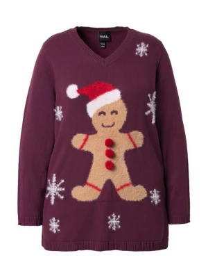 Foto van product Ulla Popken Trui beige / wijnrood / donkerrood / wit