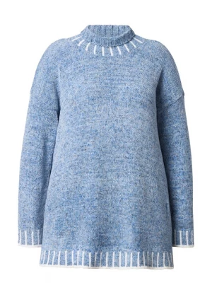 Foto van product Ulla Popken Trui blauw gemêleerd / wit