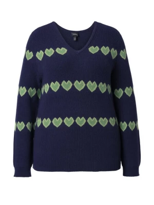 Foto van product Ulla Popken Trui donkerblauw / lichtgroen