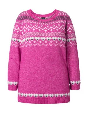 Foto van product Ulla Popken Trui grijs / pink / wit
