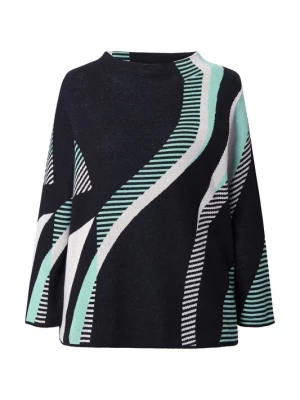 Foto van product Ulla Popken Trui lichtgrijs / jade groen / zwart / offwhite