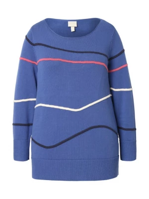 Foto van product Ulla Popken Trui navy / saffier / zalm roze / wit