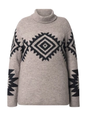 Foto van product Ulla Popken Trui taupe / zwart