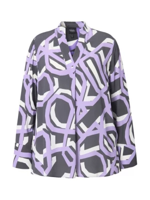 Foto van product Ulla Popken Tuniek donkergrijs / lavendel / wit
