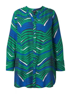 Foto van product Ulla Popken Tuniek royal blue / koningsblauw / donkergroen / zwart / wit