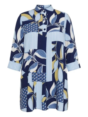 Foto van product Ulla Popken Tuniek taupe / marine / lichtblauw / mosterd