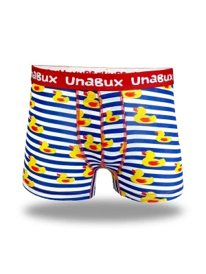 Foto van product UNABUX Boxershorts ' BLACK WHITE RABBIT ' blauw / geel / wit