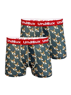 Foto van product UNABUX Boxershorts ' BLACK WHITE RABBIT ' bruin