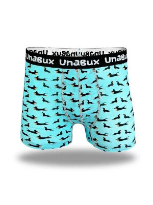 Foto van product UNABUX Boxershorts ' BLACK WHITE RABBIT ' turquoise