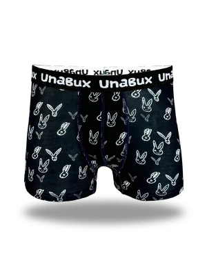 Foto van product UNABUX Boxershorts ' BLACK WHITE RABBIT ' zwart / wit