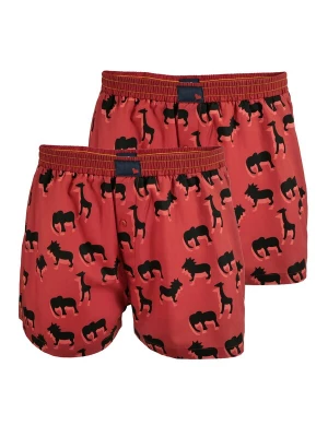 Foto van product UNABUX Boxershorts 'Flying Falcon' bloedrood / lichtrood / zwart
