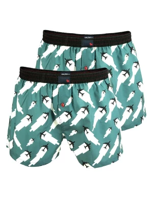 Foto van product UNABUX Boxershorts 'Flying Falcon' jade groen / zwart / wit