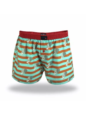 Foto van product UNABUX Boxershorts 'Prints' turquoise / riet / kreeft / rood