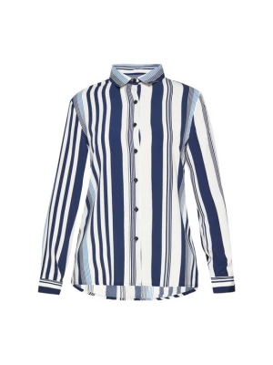 Foto van product Usha Blouse 'Fashion Look' navy / hemelsblauw / wit