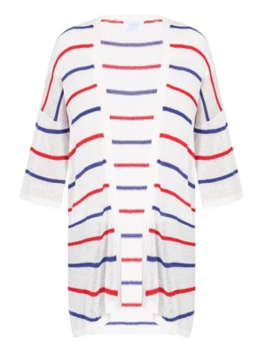 Foto van product usha BLUE LABEL Gebreid vest enziaan / rood / wit