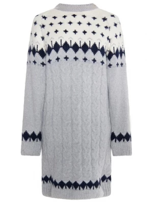 Foto van product usha BLUE LABEL Gebreide jurk ecru / grijs / zwart