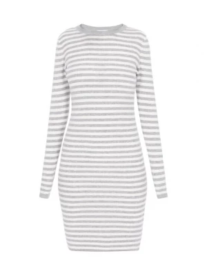 Foto van product usha BLUE LABEL Gebreide jurk grijs / wit