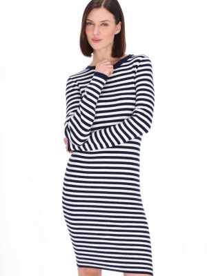 Foto van product usha BLUE LABEL Gebreide jurk navy / wit