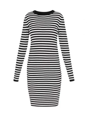Foto van product usha BLUE LABEL Gebreide jurk zwart / wit