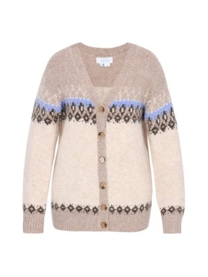 Foto van product usha BLUE LABEL Oversized vest beige / donkerbeige / lichtblauw / zwart