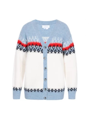 Foto van product usha BLUE LABEL Oversized vest hemelsblauw / rood / zwart / offwhite