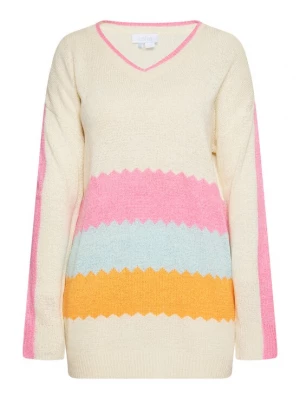 Foto van product usha BLUE LABEL Trui lichtblauw / oranje / pink / wolwit